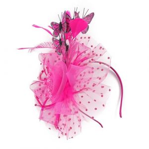 Bibi élégant décoré de fausses perles et papillon pour fête de mariage Accessoire de cheveux pour femme Bibi papillon pour mariage (Bogji, neuf)
