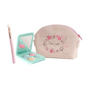 Rosajou - Trousse maquillage pour enfant - Fard &agrave; paupi&egrave;res et pinceau yeux - Made in France - Vegan - Cadeau enfant 3 ans et plus (beautycoiffure, neuf)