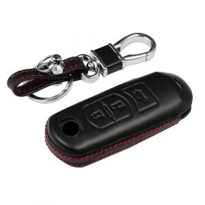 M.JVisun V&eacute;ritable Cuir Clef Coques de Cl&eacute;s Porte-cl&eacute;s pour Mazda 2 3 Axela 5 6 Atenza 8 CX-3 CX-4 CX-5 CX-7 CX-9 MX-5 Miata pour Toyota Yaris pour Scion iA Intelligent Cl&eacute; de Voiture - Cuir - Noir (M.Jvisun.Eu, neuf)