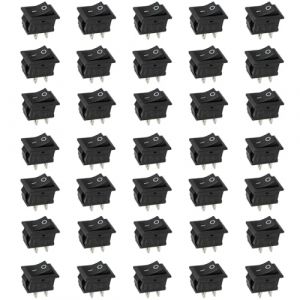 35 Pièces Interrupteur à Bascule Mini AC, SPST Mini ON/OFF Commutateur Bouton, 2 Broches 6A / 250V, 10A / 125V ON/OFF pour Voiture Auto Bateau Electroménager Appareil (chivalral, neuf)