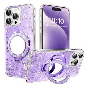 LEMAXELERS Compatible avec Samsung Galaxy A40 Glitter Cover Coque Paillette avec Support Miroir Glitter Etui Protection Très Belle TPU Antichoc Coque Housse pour Galaxy A40 Violet DJ. (LEMAXELERS, neuf)