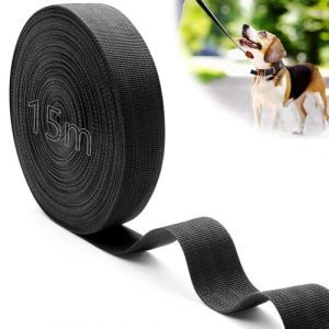 Mbsomnus 15M Sangle Couture Nylon Noire Sangles Coton 50 mm Ruban de Sac à Dos Polyester Sangle Sac Bandouliere au Mètre pour DIY Tissu Ceinture Sacs à Main pour Chiens Bagages Cadeau Voyage (CZDZ, neuf)