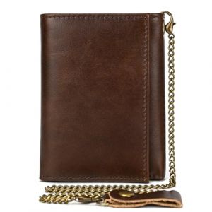 newsbirds Portefeuille pour Homme - en Cuir - avec chaîne - Triple pli - avec Compartiments à Billets - 9 emplacements pour Cartes - 6006 - Café, 6006 café, s, Rétro (Shopping-for-Fun-UK, neuf)