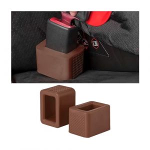 JNNJ 2 Pièces Voiture Porte-Boucle Ceinture Sécurité En Silicone, Voiture Support Boucle Ceinture De Sécurité En Silicone Résistant à L'usure, Voiture Ajusteur Ceinture Sécurité Ajusteur(Café) (KJHmaoyi, neuf)