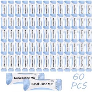 Neti Pot Lot de 60 sachets de sel de rinçage nasal pour douche nasale pour adultes et enfants (2,2 g) (Luoluo Wonderful Store, neuf)
