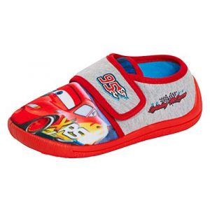 Disney Chaussons Gar&ccedil;ons Cars Chaussons Bottines &agrave; Fermeture Facile Enfants Lightning McQueen Chaussures d'Int&eacute;rieur, Rouge, 10 UK Child (Lora Dora, neuf)