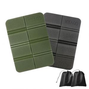 JYNVO 2 Pack Coussin de camping extérieur [Vert & Noir, Sac de Stockage] - Compact, Facile à Replier, pour Camping en Stade, Randonnée,tribunes,Coussin Chaise Portable (ROBFLOR MARKET CARS, neuf)