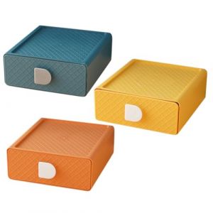 STOBAZA 3 pi&egrave;ces Bo&icirc;tes de Rangement Tiroir de Bureau Organiseur Compact pour Fournitures de Bureau Papeterie et Petits Accessoires Orange Jaune Bleu (Vitong, neuf)