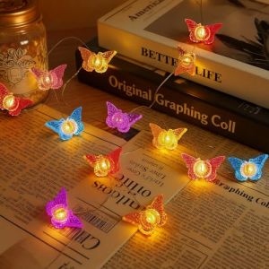 Vicloon Guirlande Lumineuse Papillon, 2M 20LED Guirlande Lumineuse en Forme de Papillon, Multicolore Papillons F&eacute;es Guirlandes Lumineuses Int&eacute;rieur Ext&eacute;rieur Lumi&egrave;res pour Jardin, Mariage, F&ecirc;tes (Vicloon&reg;-FR, neuf)