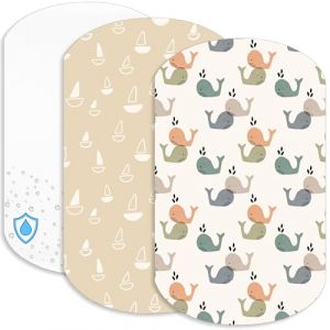 Lovely Hippo Draps Housses Cododo + 1 Al&egrave;se Prot&egrave;ge Matelas Compatible Cododo B&eacute;b&eacute; - Drap Housse Cododo 100% Coton - Al&egrave;se 100% Imperm&eacute;able (Baleines, 60 x 80 cm) (VRC Products France, neuf)