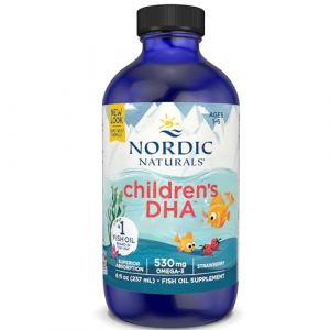 Nordic Naturals, Children's DHA, 530mg d'Om&eacute;ga-3 d'Huile de Foie de Morue, Ar&ocirc;me Fraise, avec EPA et DHA, 237ml, Test&eacute; en Laboratoire, Sans Soja, Sans Gluten, Sans OGM (NaturProdukte, neuf)