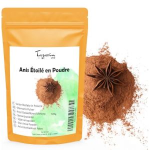 500g Poudre d'Anis &Eacute;toil&eacute; - Anis &Eacute;toil&eacute; en Poudre - Badiane Moulu - Ar&ocirc;me & Go&ucirc;t Intense - Infusion, Th&eacute; et Recettes Maisons - S&eacute;lection Premier Choix - Illicium Verum - Sachet avec Zip (TazarinLTD, neuf)