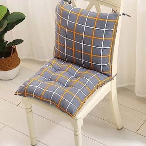 Coussin de Chaise avec Dossier 40x40 /45x45 Coussin de Siège Respirant Coussin Coton avec Rubans Coussins d’Assise de Jardin Exterieur Interieur Chaises de Cuisine ou de Salle à Manger (Color :#2 (YEYE-SHOP, neuf)