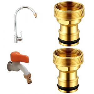 2 Pi&egrave;ces Adaptateur Robinet Tuyau Arrosage, Compatible avec filet fin 22mm & 24mm &ndash; Robinet Cuisine & Lavabo, Raccord Rapide pour Tuyau Arrosage, Irrigation, Lave-linge & Nettoyage, Sans Outils (HaoKongDaCheng, neuf)