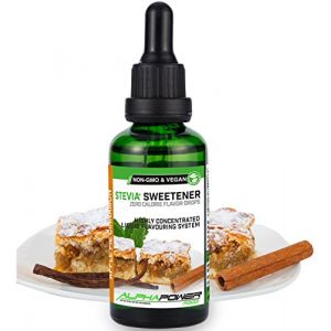 ALPHAPOWER FOOD Stévia Gouttes de tarte aux pommes cannelle - arôme alimentaire naturel I Édulcorant Liquide - très concentré 1 x 50 ml. Flavour drops (ALPHAPOWER FOOD, neuf)