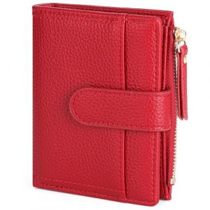 RRANCharltu Portefeuille Femme Cuir, Porte Monnaie Femme Petit Portefeuilles et Porte-Cartes avec Fermeture &eacute;clair Poche &agrave; Monnaie, Rouge (RR4ever, neuf)