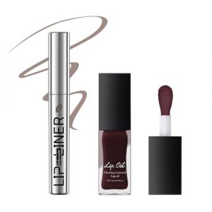 huile pour les lèvres teintées et peel-off - Kit de tatouage de crayon à lèvres et d'huile à lèvres teintée, non collant et hautement pigmenté, huile nourrissante pour gloss à lèvres, longue durée#4&3 (TOPBeauty, neuf)