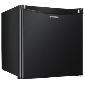 Upstreman 46L Mini Frigo avec Congélateur, Thermostat Réglable, Économie d'Énergie, Silencieux, Frigo Top avec une Porte Réversible, Mini bar pour Chambre, Bureau, Hôtel, Noir Brillant-FR17 (Upstreman, neuf)