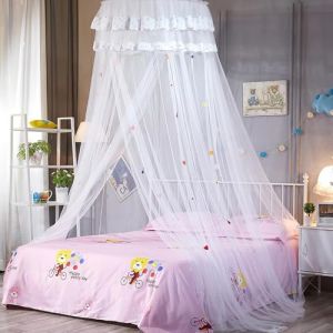 Voici et Voila Grand Ciel de Lit B&eacute;b&eacute; Moustiquaire Princesse Ciel de Lit Blanc Adulte Moustiquaire Lit D&eacute;coration Chambre Fille Princesse Tente (Voici et Voila, neuf)