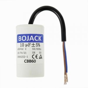 BOJACK CBB60 450V 10uf AC Condensateur ondensateur de moteur, condensateur de démarrage de moteur, condensateur microfarad 50/60Hz Avec Fil (BOJACK, neuf)