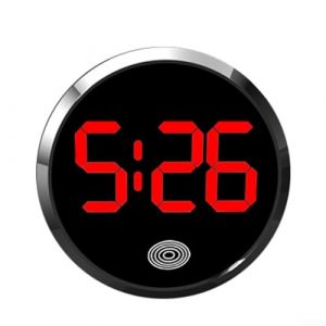 Horloge num&eacute;rique &eacute;lectronique &agrave; LED pour voiture (lumi&egrave;re rouge argent&eacute;e) (popmall-eu, neuf)