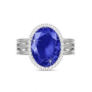 Linawe Bague en saphir ajustable, bague en argent pour femme avec pierre bleue, bijoux en moissanite et diamants, bijoux en pierres précieuses, bijoux tendance, bagues vintage en or blanc (Linawe, neuf)