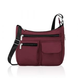 HUA ANGEL Sac Bandoulière Femme Polyester Léger Petit Sac à Main Tissu Sac Besace avec Multiples Poches Voyage Sport Shopping Travail Université (HUAANGEL, neuf)