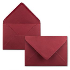 FarbenFroh de GUSTAV NEUSER 25x enveloppes B6-17,5 x 12,5 cm - rouge foncé - colle humide avec rabat pointu - 120 g/m² - pour mariages, cartes de vœux, invitations (GUSTAV NEUSER GmbH, neuf)