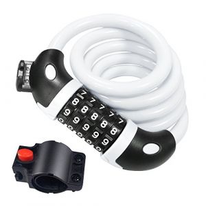 REHKITTZ Antivol Velo,Cadenas de velos Long 120cm x 12mm,Câble Antivol pour Vélo Scooter Motos Portail Vélo avec 5 Chiffres Intelligente Code et Vélo Poussette,Verrouillage à Vélo Antivol (4US, neuf)