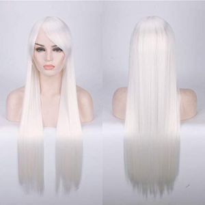 80CM 31 `` Perruques Cosplay Faux Cheveux Synthétiques Résistants À La Chaleur Noir Bleu Marron Blonde Russe Perruques Droites Brésiliennes + Casquette Perruques Une Taille Longue Perruque Droite 8 (good stuff A, neuf)