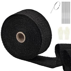 SOMLAW Bande Thermique, 10m x 50mm Echappement Ruban Isolant Collecteur, Isolant Thermique Bande avec 10 Attaches en Serrage Inoxydable, pour Collecteur de Moto et Pot d&rsquo;&eacute;chappement (Noir) (IONI DEVELOPMENT S.R.L., neuf)