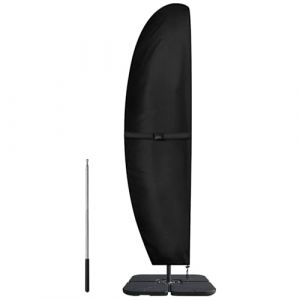 Dokon Housse Parasol Deporte Imperméable Housse de Protection pour Parasol Déporté de 3m à 4m, Résistant au Vent, Anti-UV Tissu Oxford 420D Bache Parasols avec Tige (280x81/50cm) - Noir (DokonDirect, neuf)