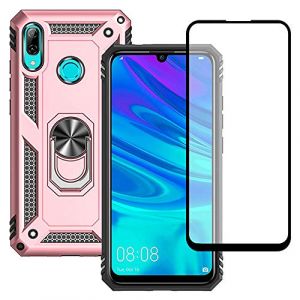 Yiakeng Coque pour Huawei P Smart 2019 et Verre Tremp&eacute; D'&eacute;cran Protecteur, Silicone Antichoc D&eacute;fense Bumper Armure Housse Etui pour Huawei P Smart 2019 (Or Rose) (yiakeng, neuf)