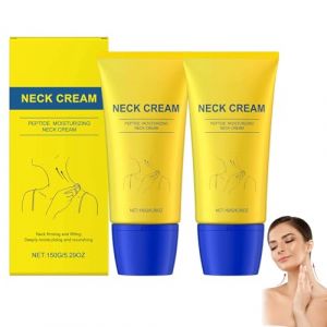 Crème pour le cou, crème raffermissante au collagène anti-rides avec rouleau raffermissant, peptide hydratant, réduit les rides, ridules et double menton, lifte et lisse (2pcs) (henanningmeng, neuf)