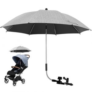 Parasol universel pour landau, landau, protection UV, parasol pour poussette, parasol avec pince réglable et bras flexible, auvent pour poussette, vélo, fauteuil roulant, chaise de plage (huangfufang, neuf)