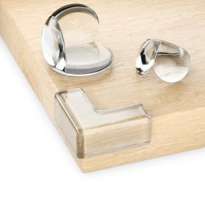 deleyCON 30 Pièces Protection d'angle Bébé (20x Ronds,10x Angulaires) Autocollant Silicone Transparent Doux - Enfants Protection de Coin Bords de Table pour Bois, Métal, Table, Table en Verre, etc. (*MEMORYKING*, neuf)