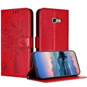 JayModCase Coque pour Samsung Galaxy A3 2017 / A320, Coque Portefeuille Housse Cuir avec Porte Cartes et b&eacute;quille Fermeture magn&eacute;tique &Eacute;tui pour Samsung A3 2017 - Rouge (HXM STORE - EU, neuf)