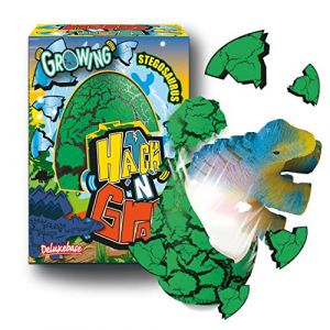 Hatch 'N' Grow - St&eacute;gosaure de Deluxebase. Oeuf 11 cm &agrave; Faire &eacute;clore & Grandir avec Jouet Dinosaure. Magique, placez ce Jouet dans l'eau pour Le Voir se tranformer, pour Les Filles et Les gar&ccedil;ons (DELUXEBASE, neuf)