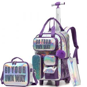 HTgroce Cartable a Roulette Fille Primaire cm1 Sac a Roulette Fille Rentree Scolaire (Lldaily EUR, neuf)