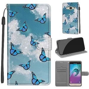 Coque pour Samsung Galaxy J3 / J3 (2016) &Eacute;tui, avec [B&eacute;quille] [Fentes pour Cartes] Housse, Flip Case Portefeuille Etui Compatible Samsung Galaxy J3 / J3 (2016) (WGR Global Business, neuf)