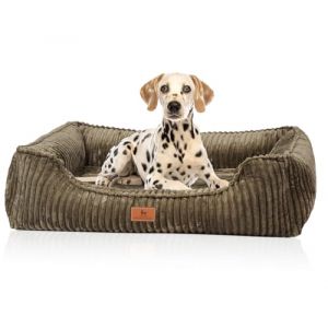 Knuffelwuff Sedona Panier orthopédique pour chien, en velours côtelé, taille XXL, 120 x 85 cm, kaki, housse amovible, lavable, pour chiens de grande, moyenne et petite taille (Knuffelwuff, neuf)
