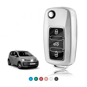 TOOMUME Coque Clé TPU Transparent Brillant, Etui Clé Étui Clé Adapté pour VW Volkswagen Golf 4/5/6 Multivan T5 Polo Up Caddy Beetle Sharan Jetta Bora Seat Ibiza Skoda Fabia (TOOMUME, neuf)