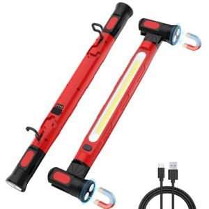 ERAY Lampe de Travail, Baladeuse LED Rechargeable 6000mAh 3000LM, Projecteur LED Rechargeable avec Base Magnétique/360° Crochet/3 Modes/Rotation à 180, Lampe Mecanicien pour Bonnet Garage Atelier (Wande, neuf)