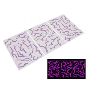 Annadue 3 Pi&egrave;ces Tatouages ​​Temporaires, Art Faux Tatouage Temporaire Autocollants pour Le Maquillage De F&ecirc;te Danse Festivals De Musique, Fluorescent D&eacute;grad&eacute; Violet (Waxiage-EU, neuf)