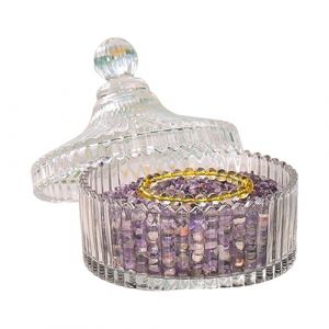 Contenant Pour Poudre &Agrave; Houppette | Coupelle en Verre 800 ml pour Maquillage | Coupelle &Agrave; Poudre Avec Couvercle - pour Femmes, Bain, Maquillage, Cosm&eacute;tiques, Soins de la Peau, Toilette (herin, neuf)