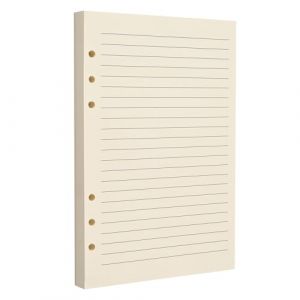 Lot de 80 feuilles de papier mobiles lign&eacute; &agrave; 6 trous, beige, format A5, pour classeur &agrave; 6 anneaux, journaux, agendas, pour bureau, &eacute;tude, recettes, voyage et budget (Lidwot EU, neuf)