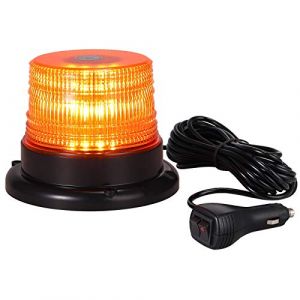 PROZOR Gyrophare Orange 40 LEDs Girophare LED Vehicule 40W 12/24V E-mark Clignotant Magnétique d'Urgence Avertissement Strobe ON/OFF, 7 Modes Flash IP67 Lumière Balise Ambre avec 5M Allume-Cigare (PROZOR FR, neuf)