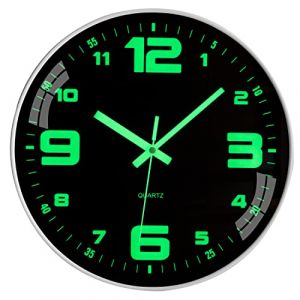 ACCSHINE Horloge Murale silencieuse Lumineuse - 25 cm - Design Moderne - Digitale - Horloge numérique Murale - sans tic tac - pour Chambre, Maison, Cuisine, Chambre à Coucher, Bureau, Vintage, geante (Tychelife-EU, neuf)