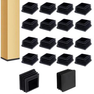 Prebarfun 30 Pièces Bouchon Tube Carré 40x40mm, Embout de Bouchon en Plastique Noir Carré, Bouchons à Lamelles pour Tube Carré pour Tubes Métalliques, Chaises, Canapés, Tables (Hanhuiec, neuf)