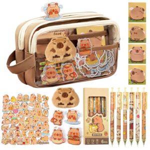 Ycaaeo Trousse à Crayons Ensemble Papeterie, Trousse Crayons Grande Capacité, avec Broches, Autocollant, Stylo, Marque-Page, pour Fourniture Scolaire et de Bureau (RAPID DELNAR S.R.L., neuf)